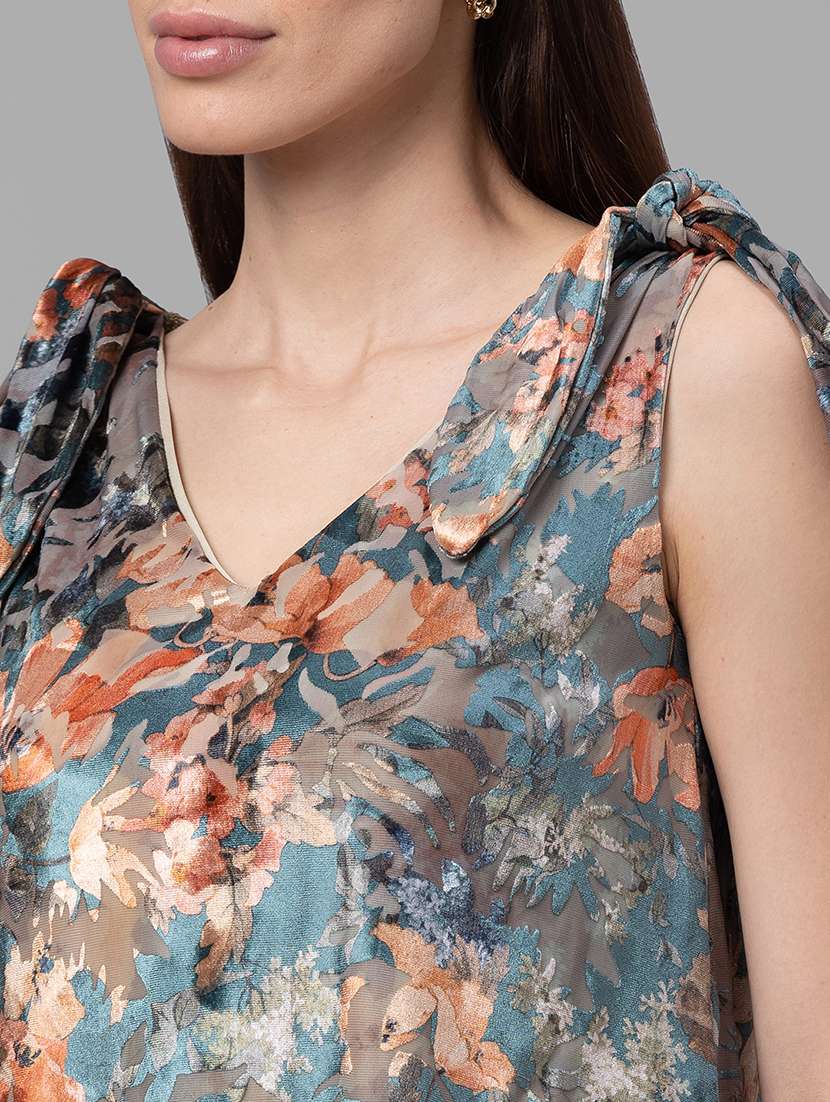 green printed regular top - 20025298 -  Standard Image - 5