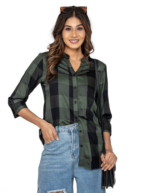 check print regular shirt for women - 20025313 - Standard Image - 0