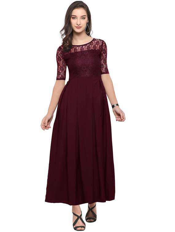 women's  self design dress - 20025829 -  Standard Image - 3