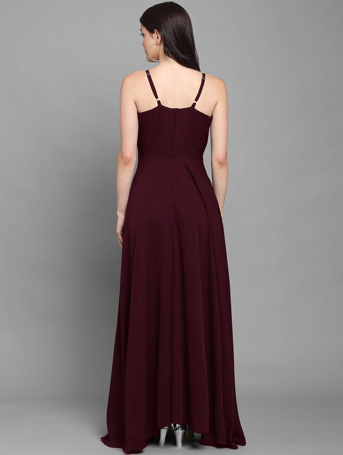 women's wrap solid dress - 20026146 - Standard Image - 3