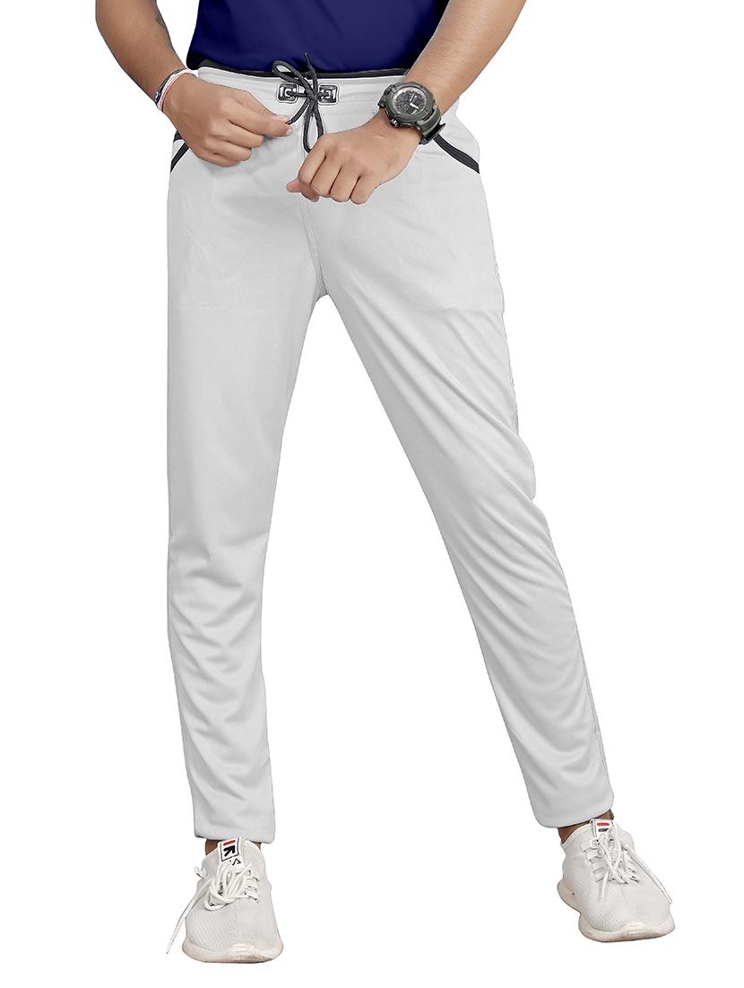 grey cotton blend full length track pant - 20026171 -  Zoom Image - 0
