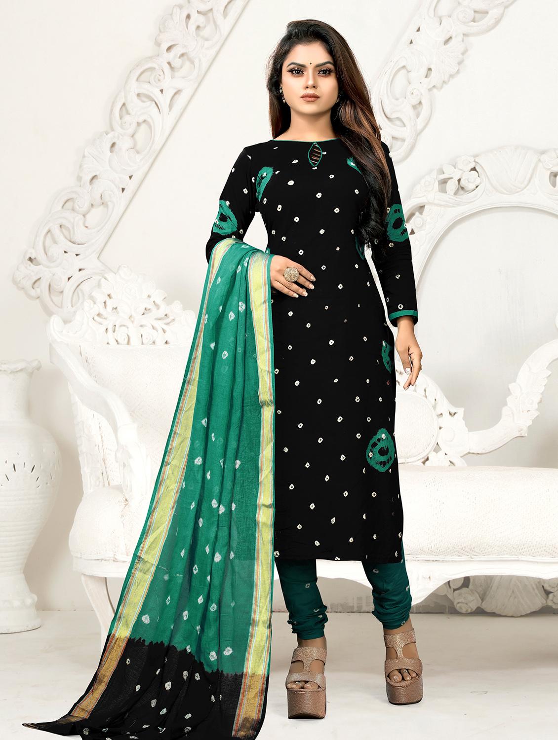 boat neck unstitched churidaar suits - 20029489 - Zoom Image - 0
