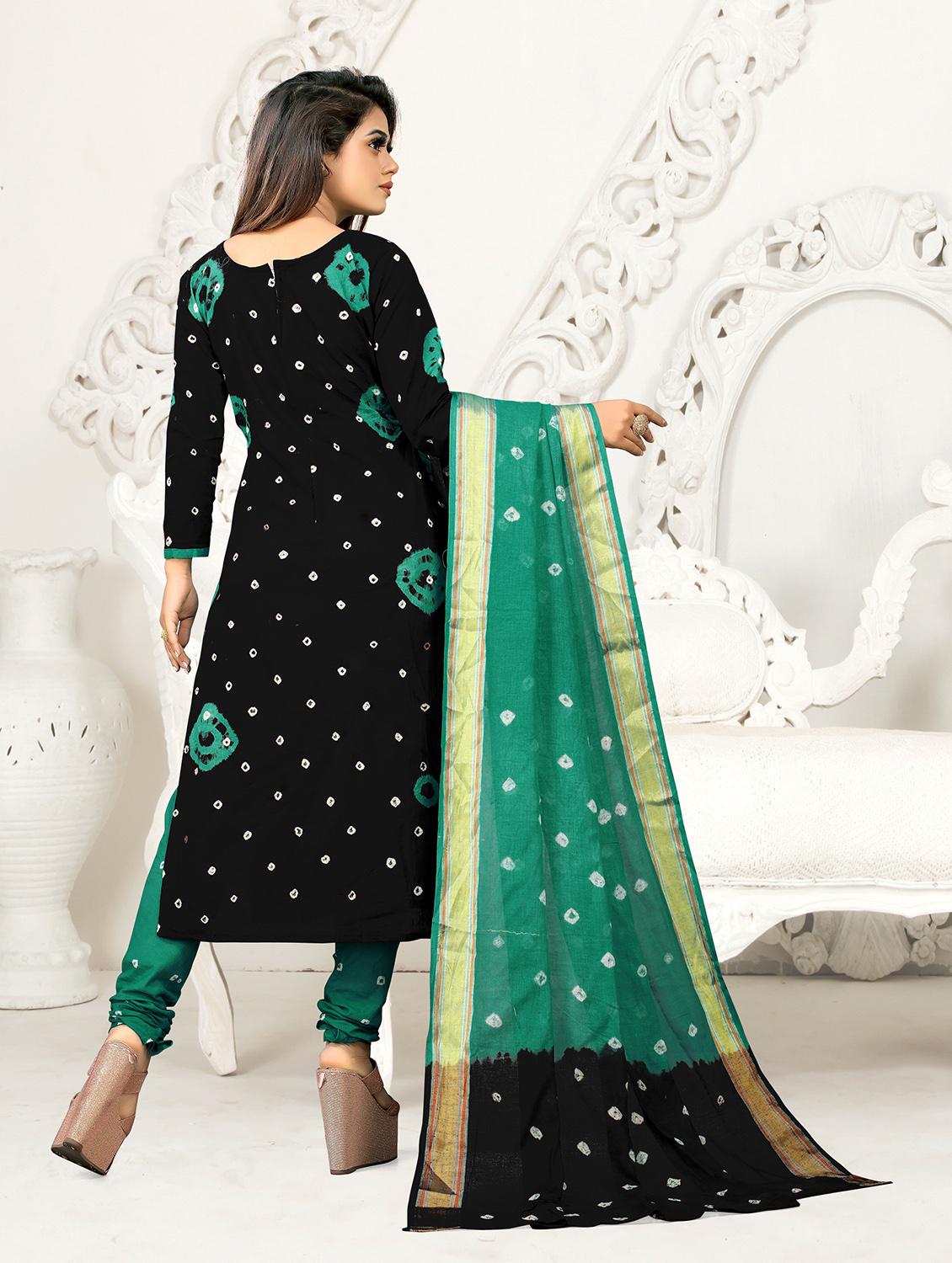 boat neck unstitched churidaar suits - 20029489 - Standard Image - 3
