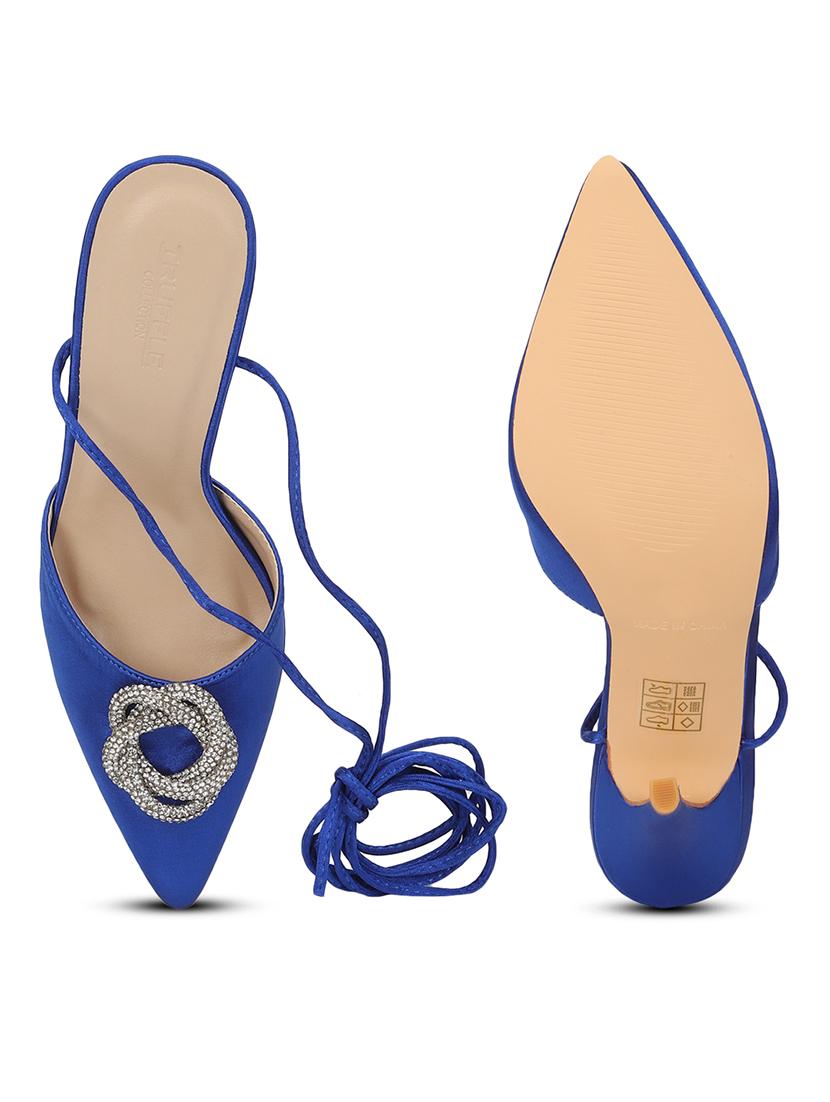 blue lace-up stiletto sandals - 20029612 - Standard Image - 5