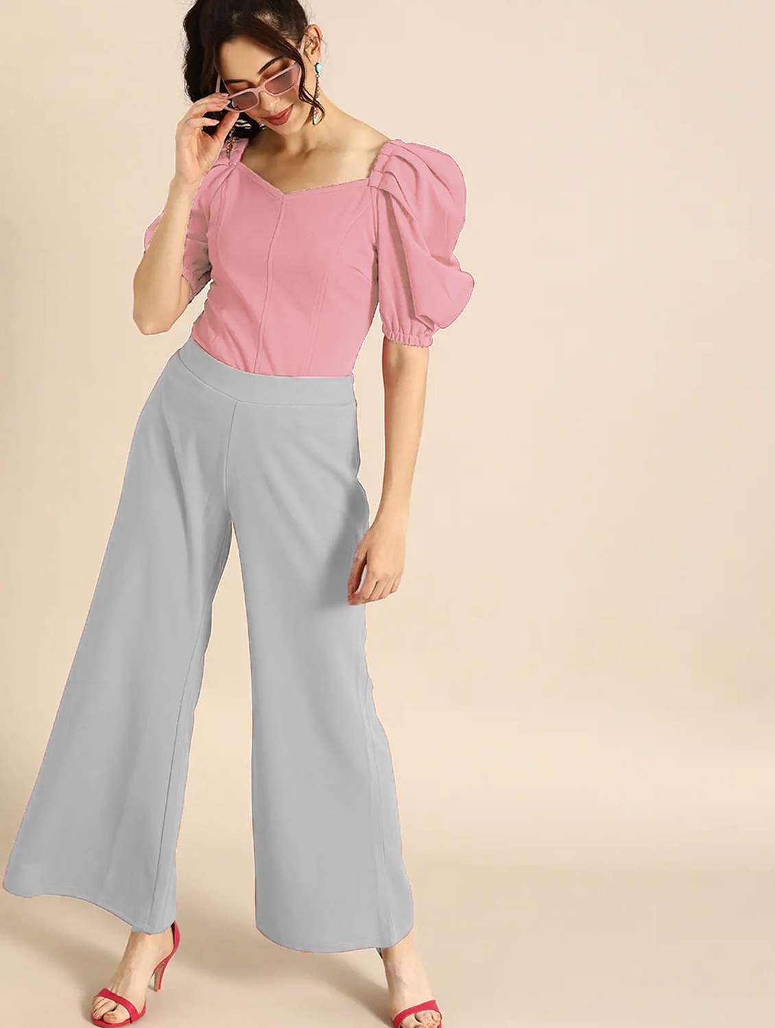 women's crop sweetheart neck top - 20029878 -  Standard Image - 3