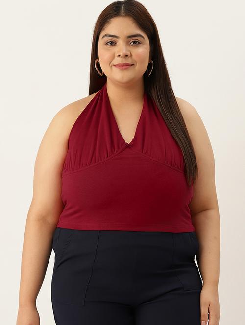 women's crop halter neck top - 20029944 - Standard Image - 0
