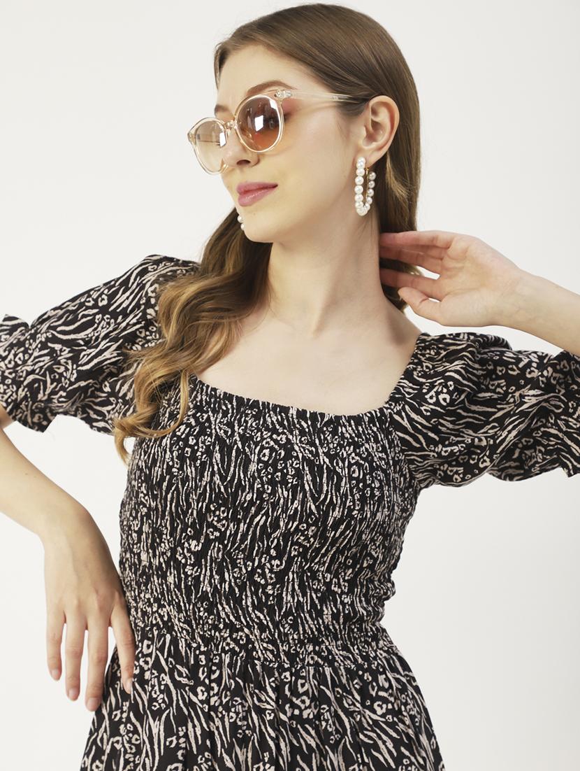 women's fit & flare printed dress - 20031226 - Standard Image - 3