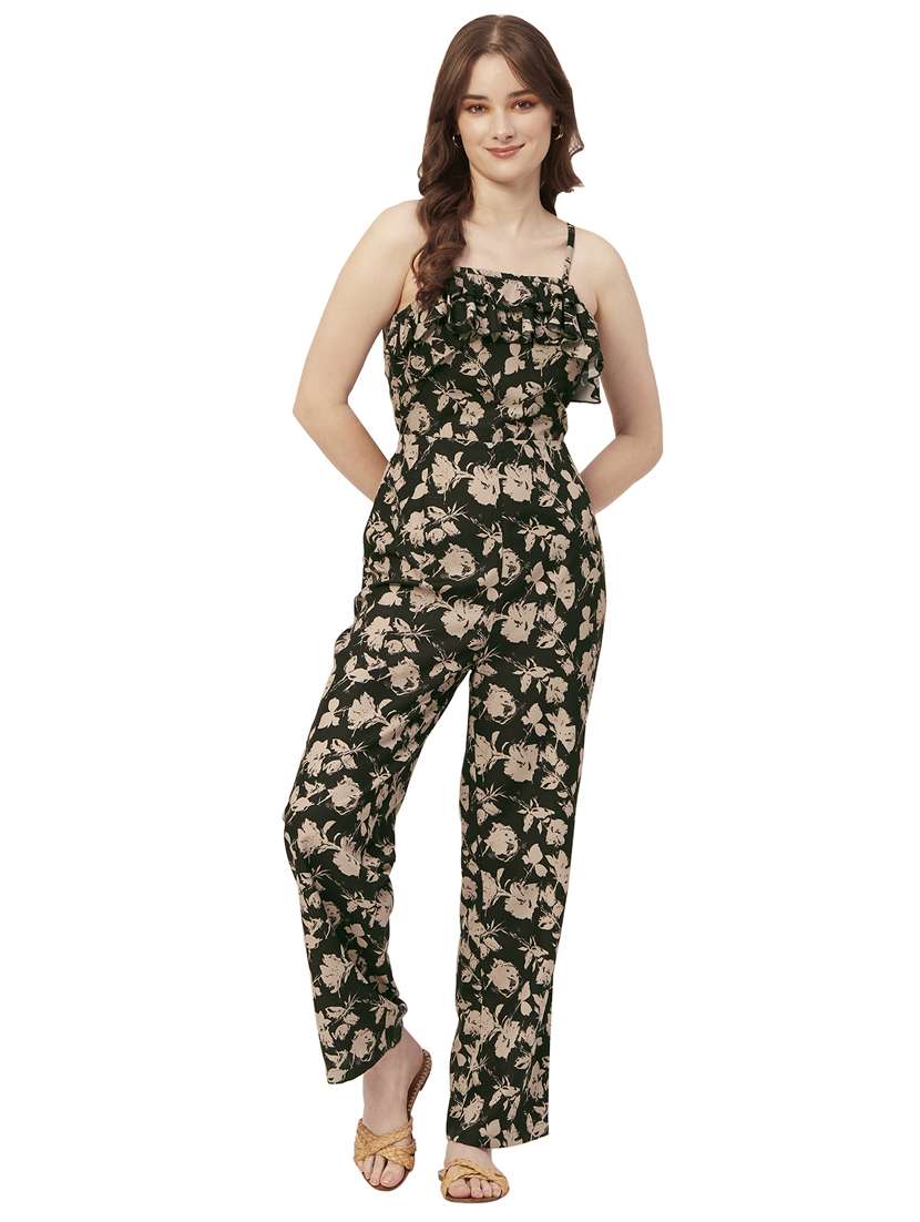 cami neck printed full leg jumpsuit