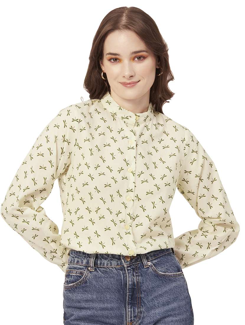 off white cotton blend regular shirt