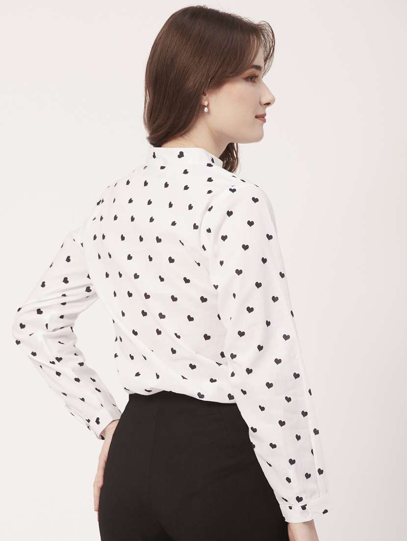 mandarin neck printed shirt - 20031268 -  Standard Image - 3