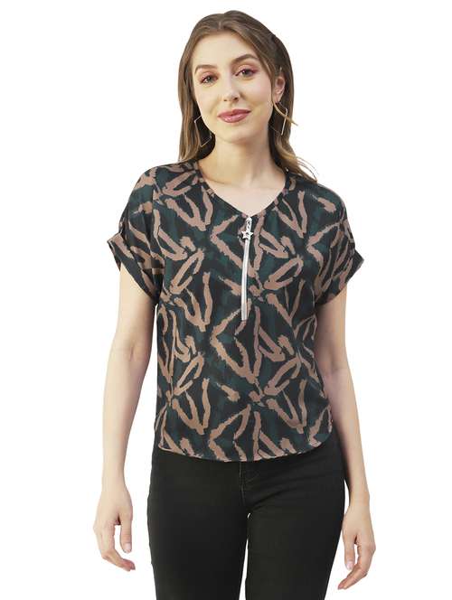 women's straight v neck top - 20031277 - Standard Image - 0