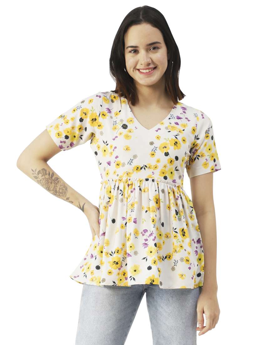 women's peplum v neck top