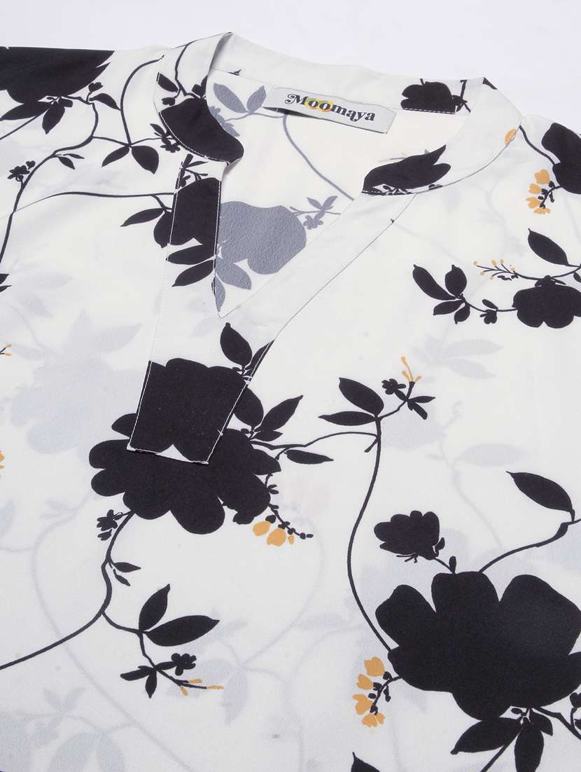 women's crop mandarin neck top - 20031286 -  Standard Image - 3