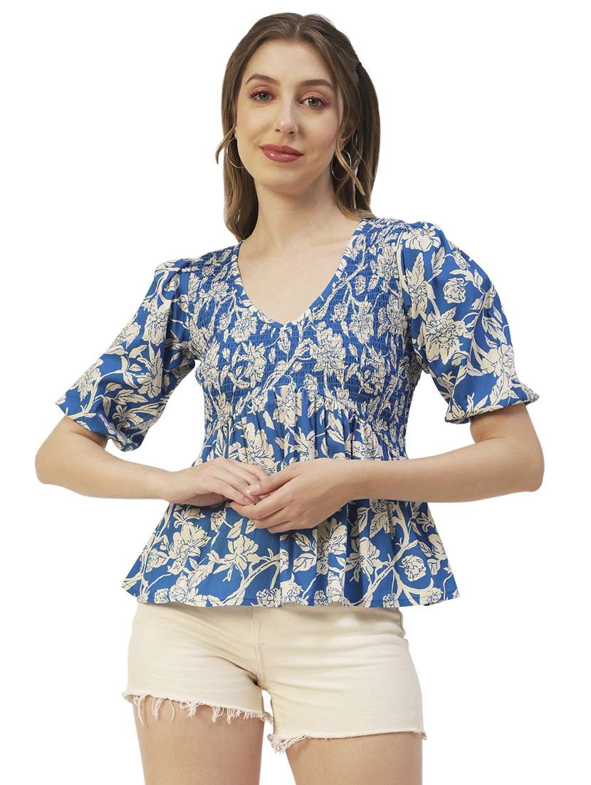 women's crop v neck top