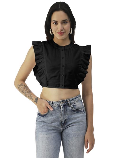women's crop crew neck top - 20031296 - Standard Image - 0