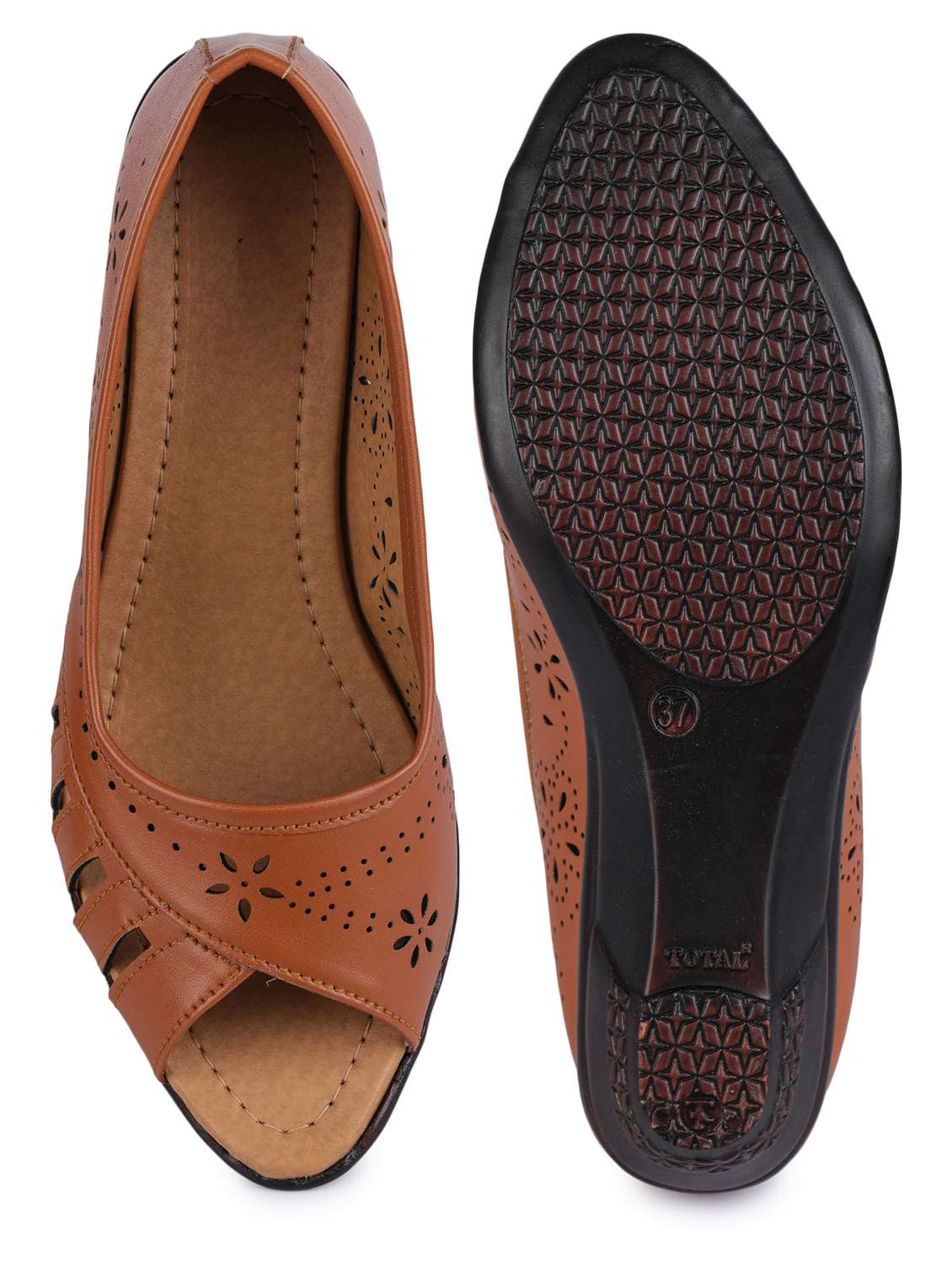 women solid tan slip on ballerina - 20031327 -  Standard Image - 5