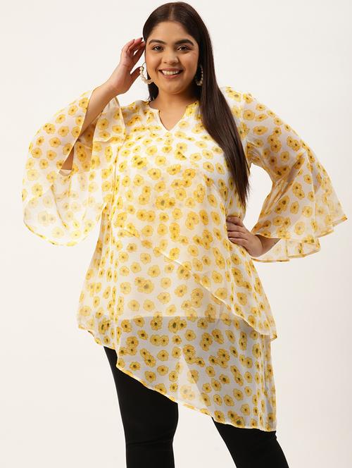 women's asymmetric v neck top - 20031526 - Standard Image - 0
