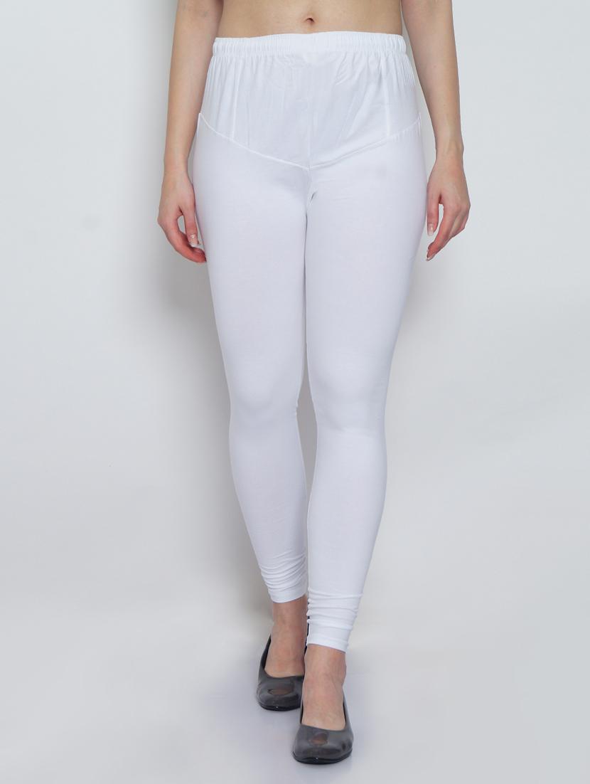 white cotton lycra leggings - 20031633 -  Zoom Image - 0