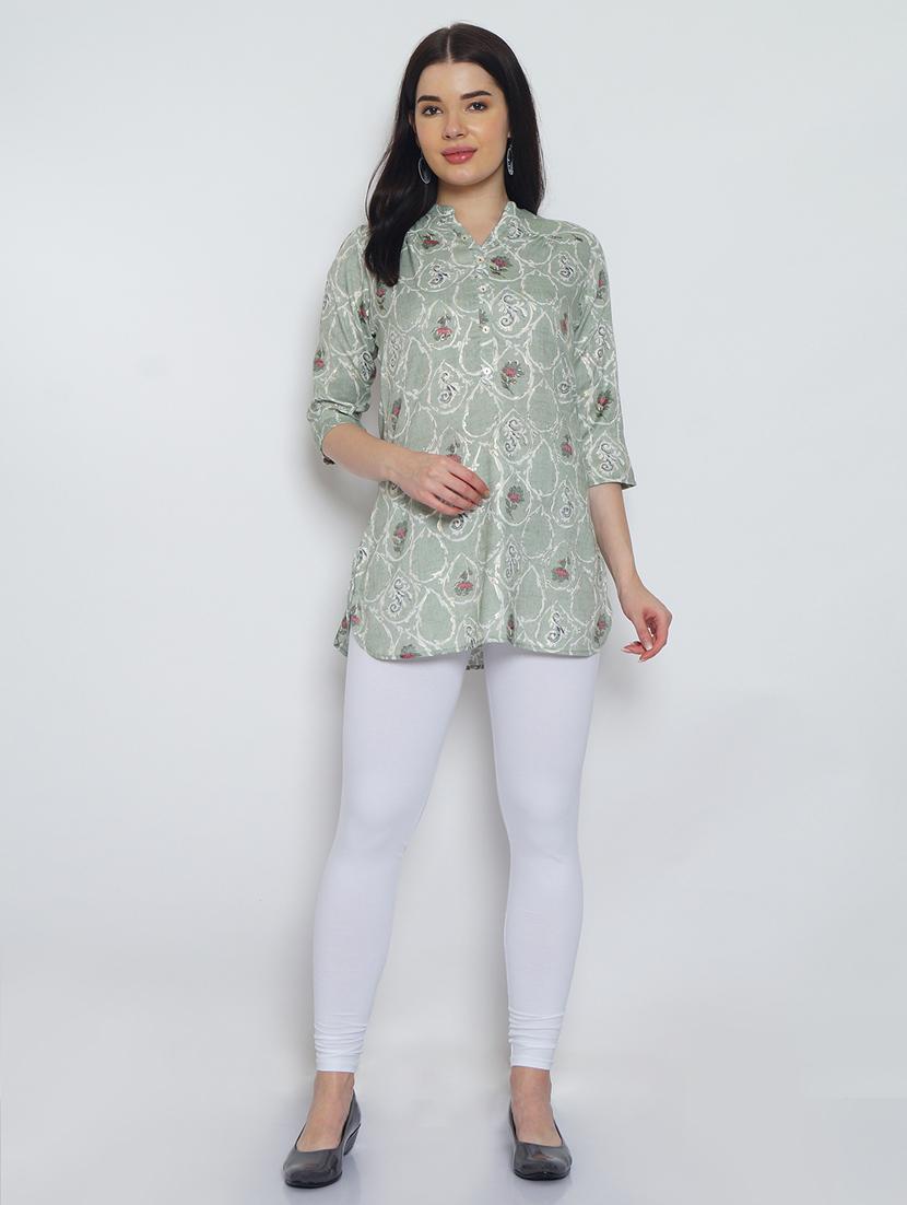 white cotton lycra leggings - 20031633 - Standard Image - 3