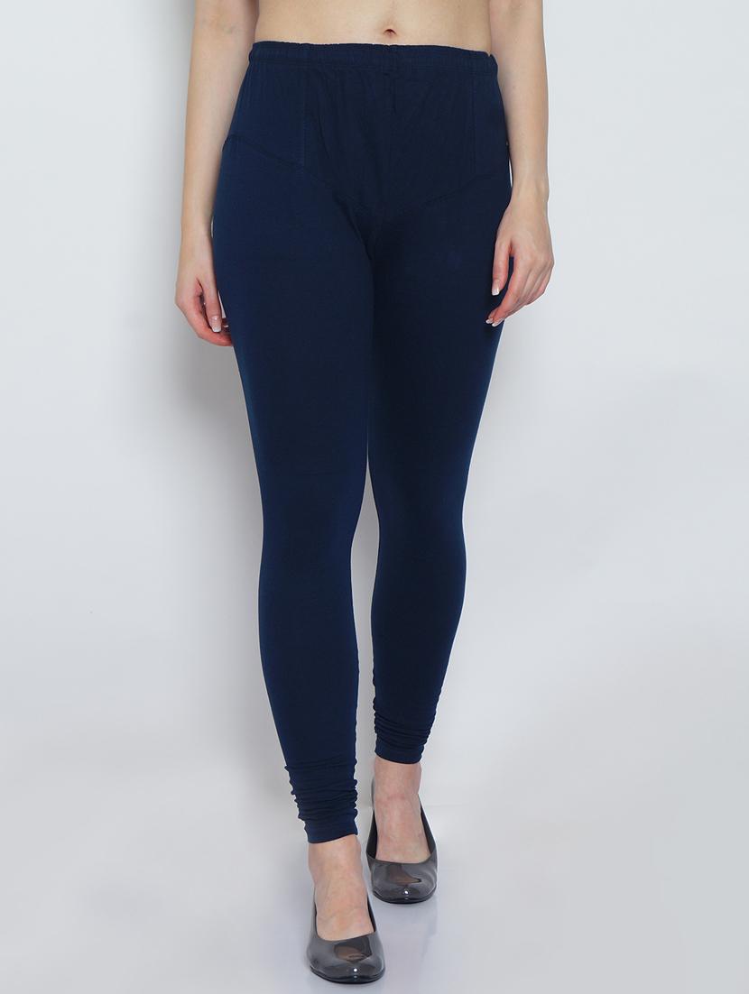 navy blue cotton lycra leggings - 20031642 -  Zoom Image - 0