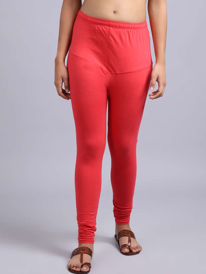 orange cotton lycra leggings - 20031656 - Zoom Image - 0