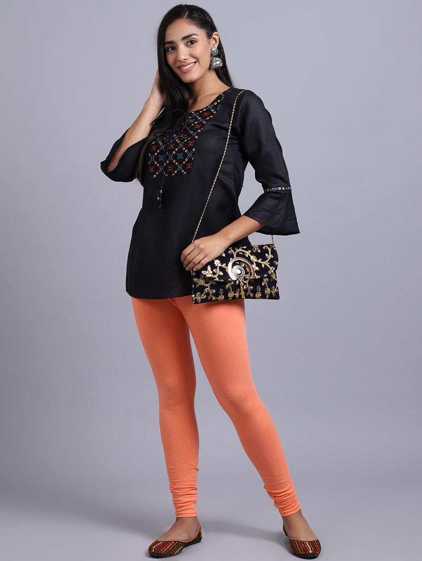 orange cotton lycra leggings - 20031658 - Standard Image - 3