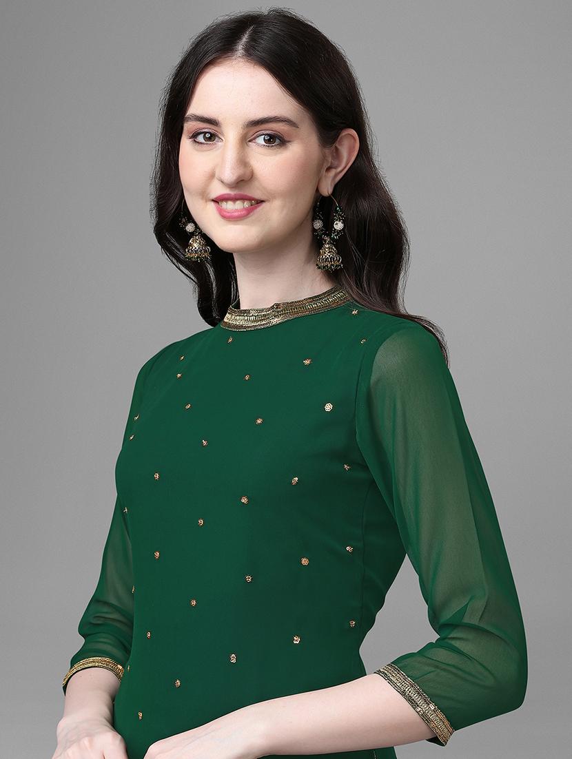 green self design kurta pant set with dupatta - 20031750 - Standard Image - 5