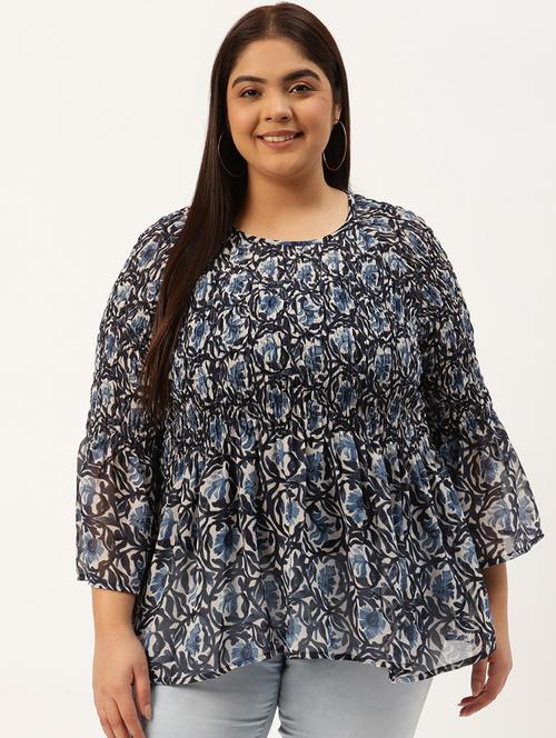 women's peplum round neck top - 20031892 - Standard Image - 0