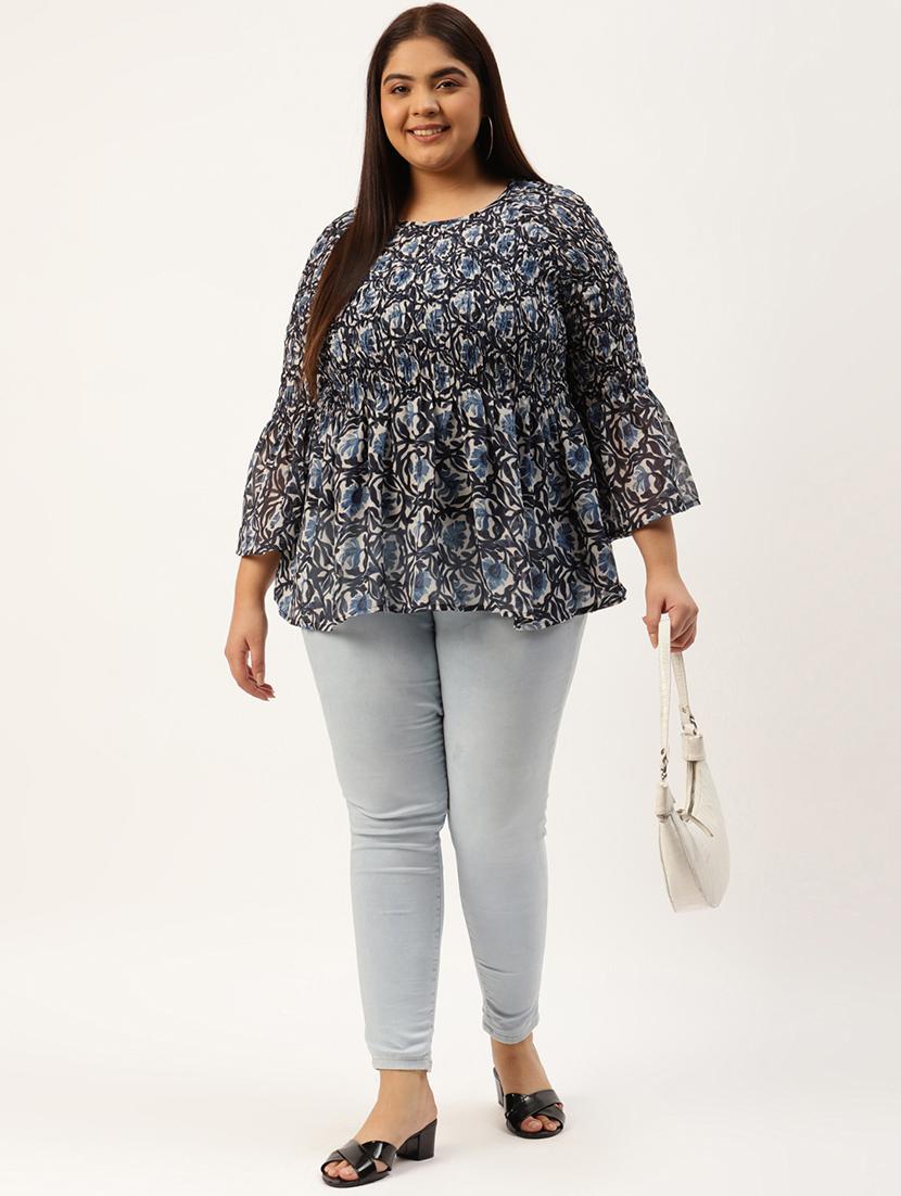 women's peplum round neck top - 20031892 - Standard Image - 3