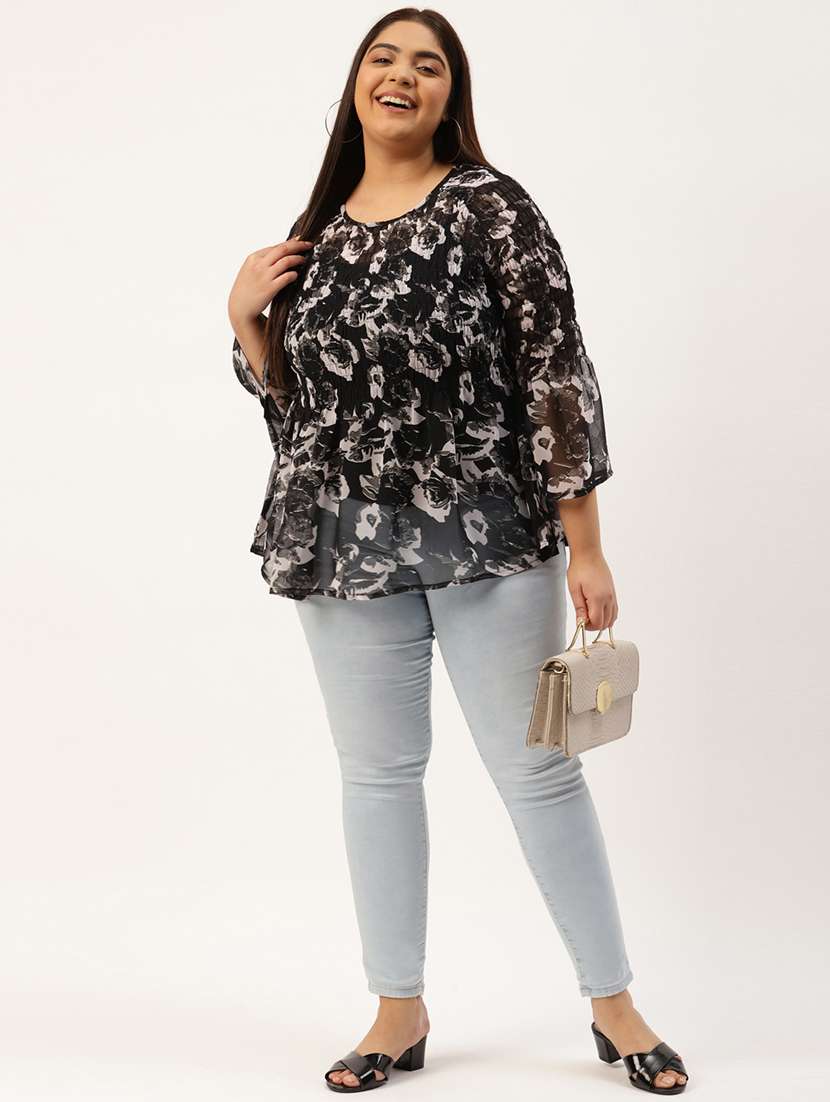 women's straight round neck top - 20031895 -  Standard Image - 3