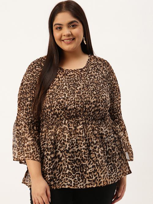 women's peplum round neck top - 20031897 -  Standard Image - 0