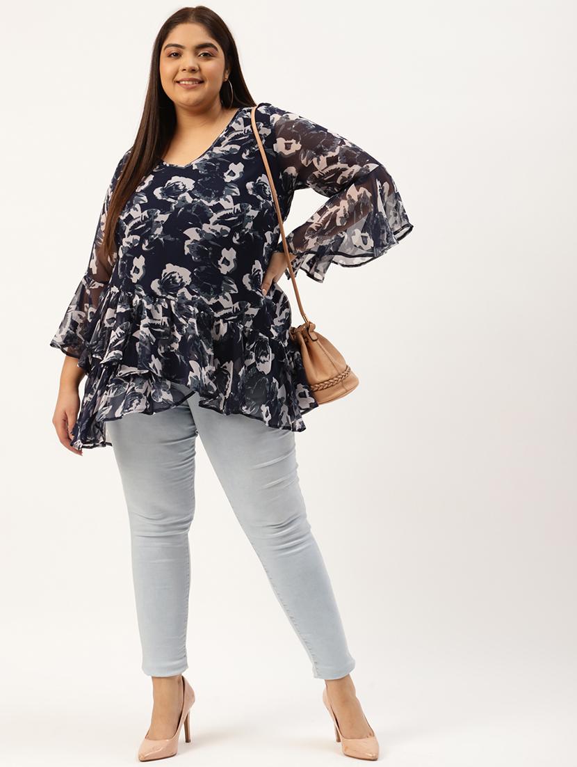 women's layered round neck top - 20033415 - Standard Image - 3