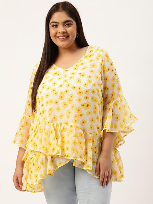 women's asymmetric v neck top - 20033416 - Standard Image - 0