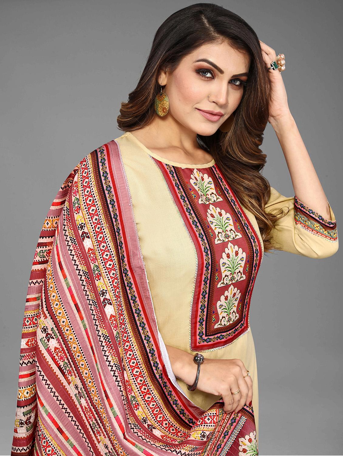 printed kurta pant set with dupatta - 20035327 - Standard Image - 3
