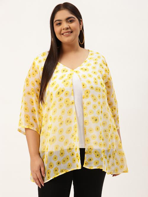 women's layered v neck top - 20036289 - Standard Image - 0