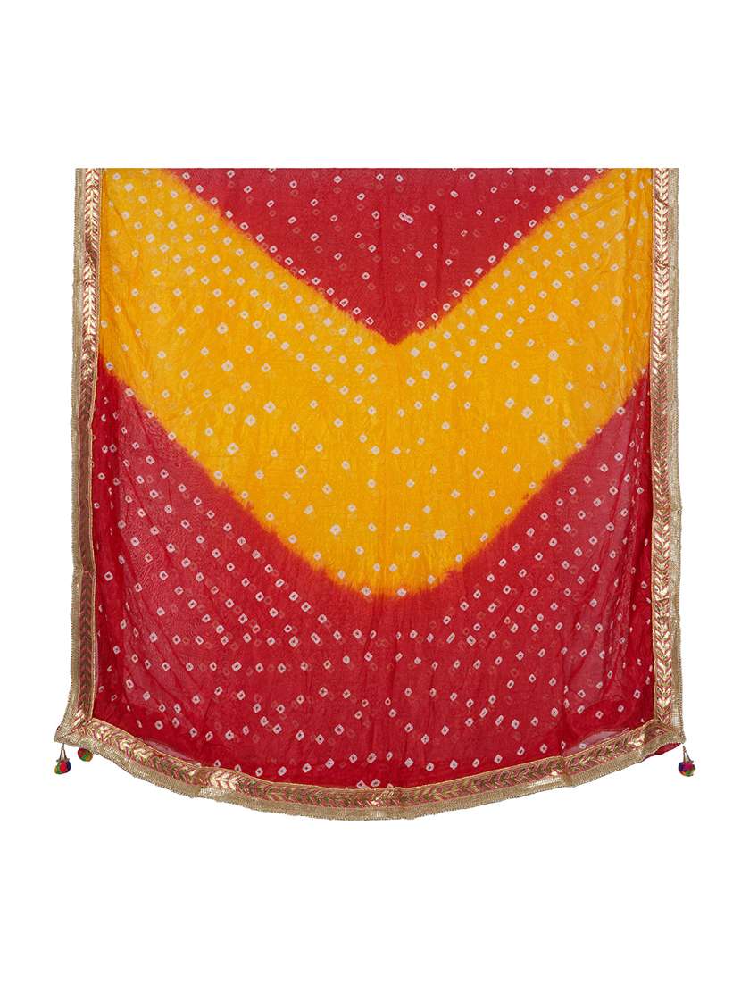 gota attached bandhani dupatta  - 20038360 -  Standard Image - 3