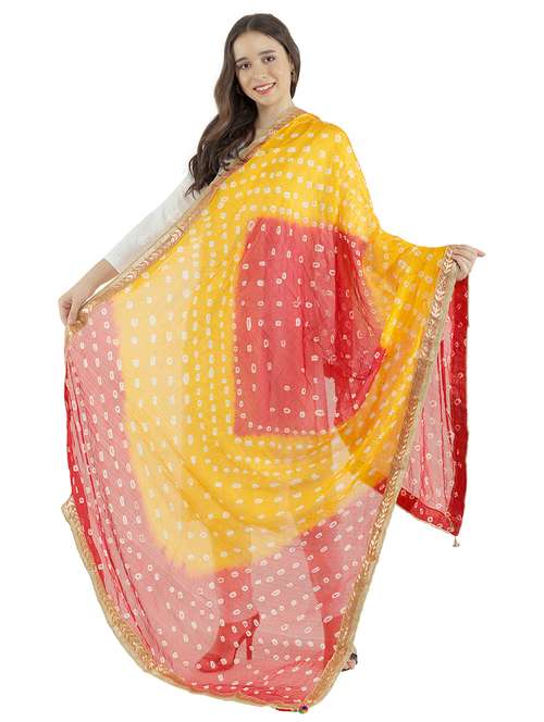 gota attached bandhani dupatta  - 20038364 -  Standard Image - 0