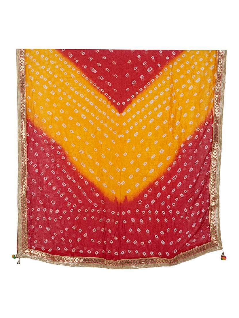gota attached bandhani dupatta  - 20038364 -  Standard Image - 3