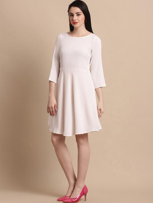 women's fit & flare solid dress - 20038861 -  Standard Image - 0