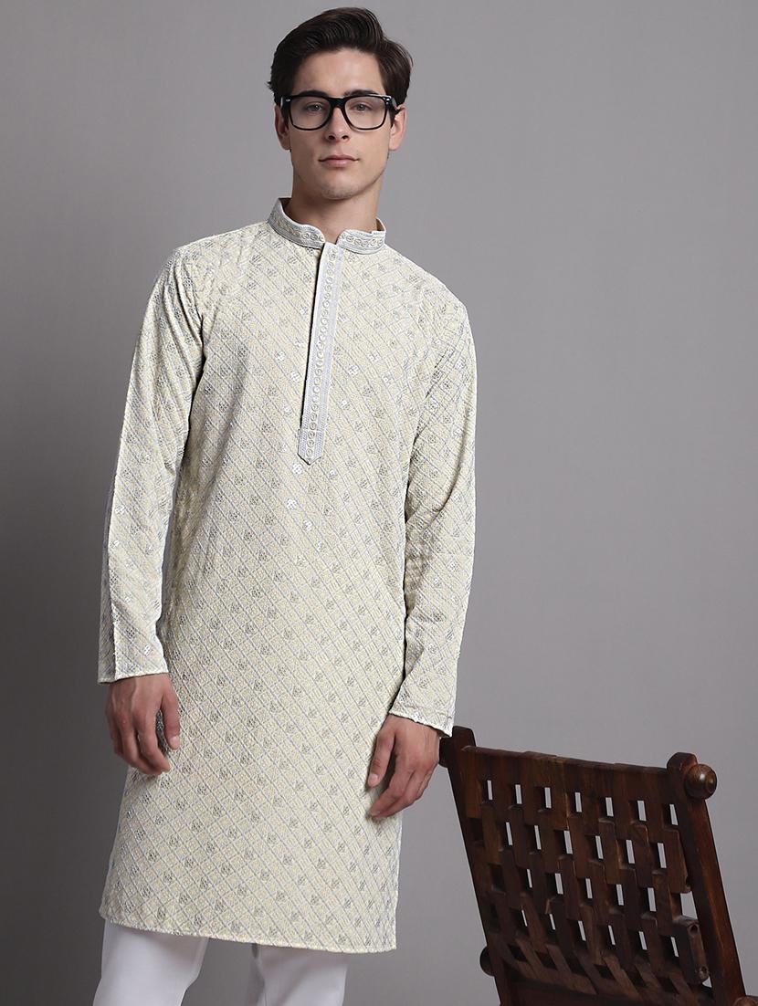 embroidered cotton long kurta - 20038878 - Standard Image - 3