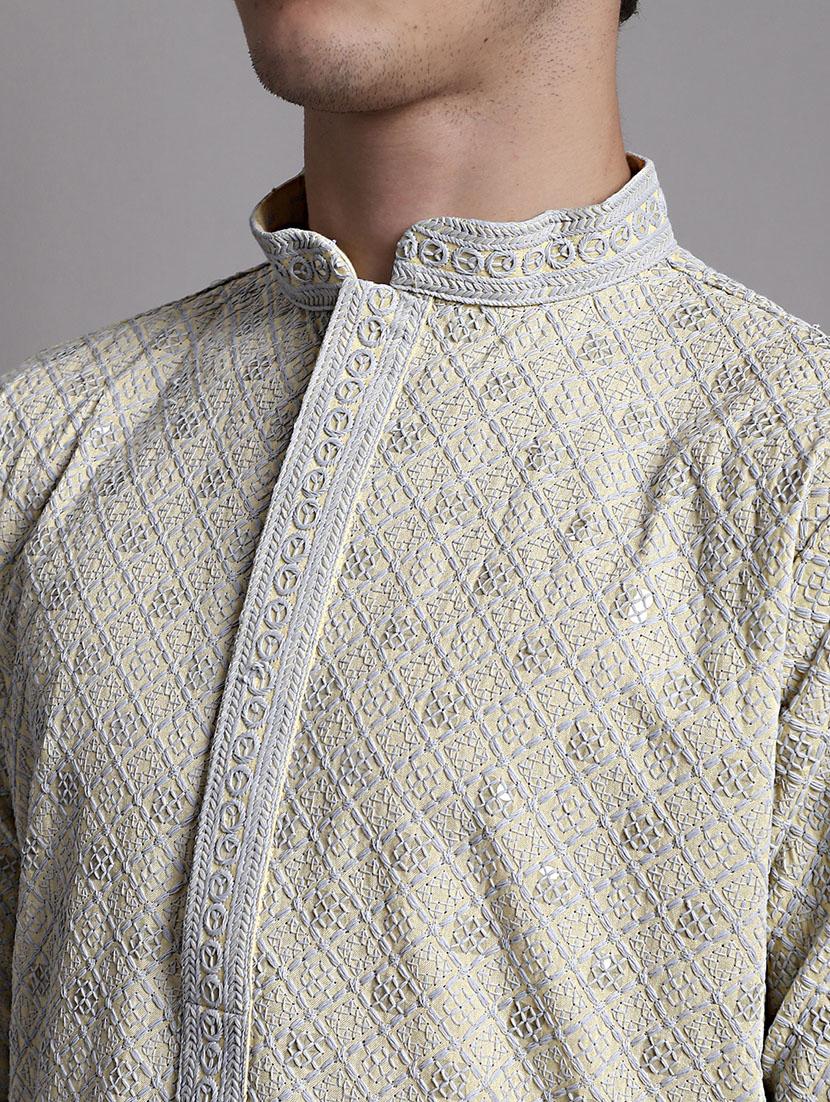 embroidered cotton long kurta - 20038878 - Standard Image - 5