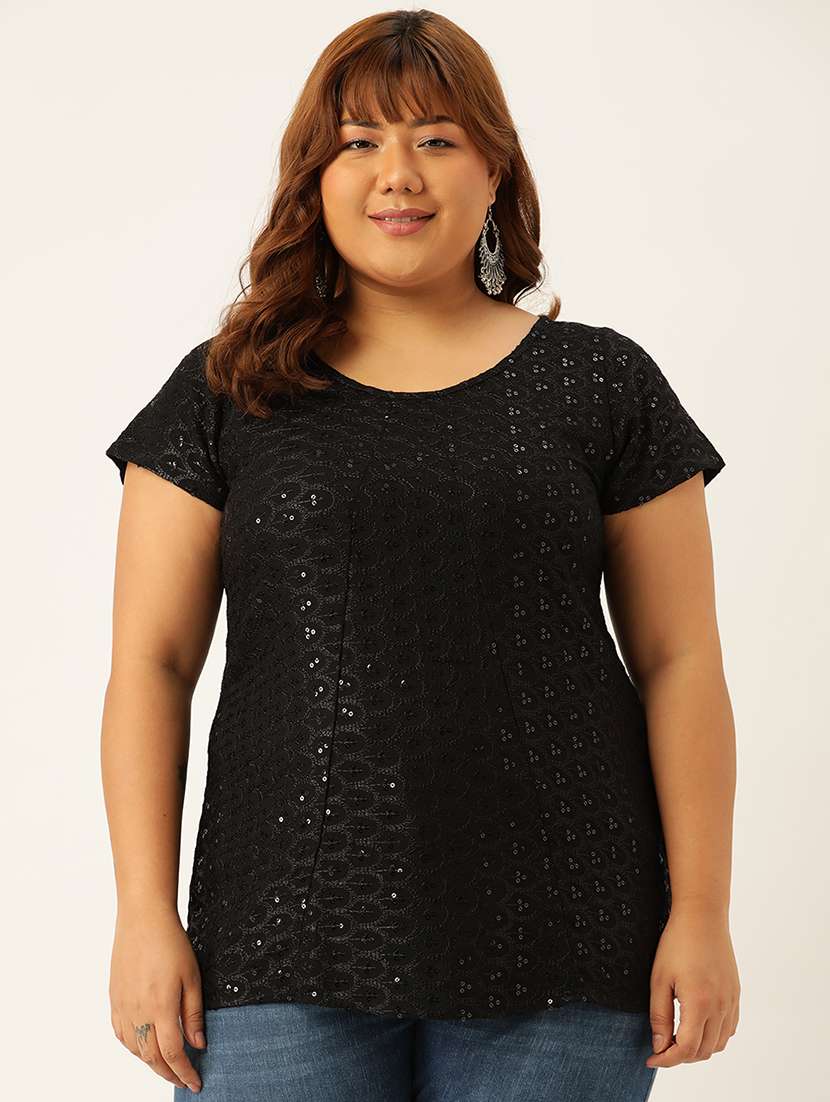 women's straight round neck top