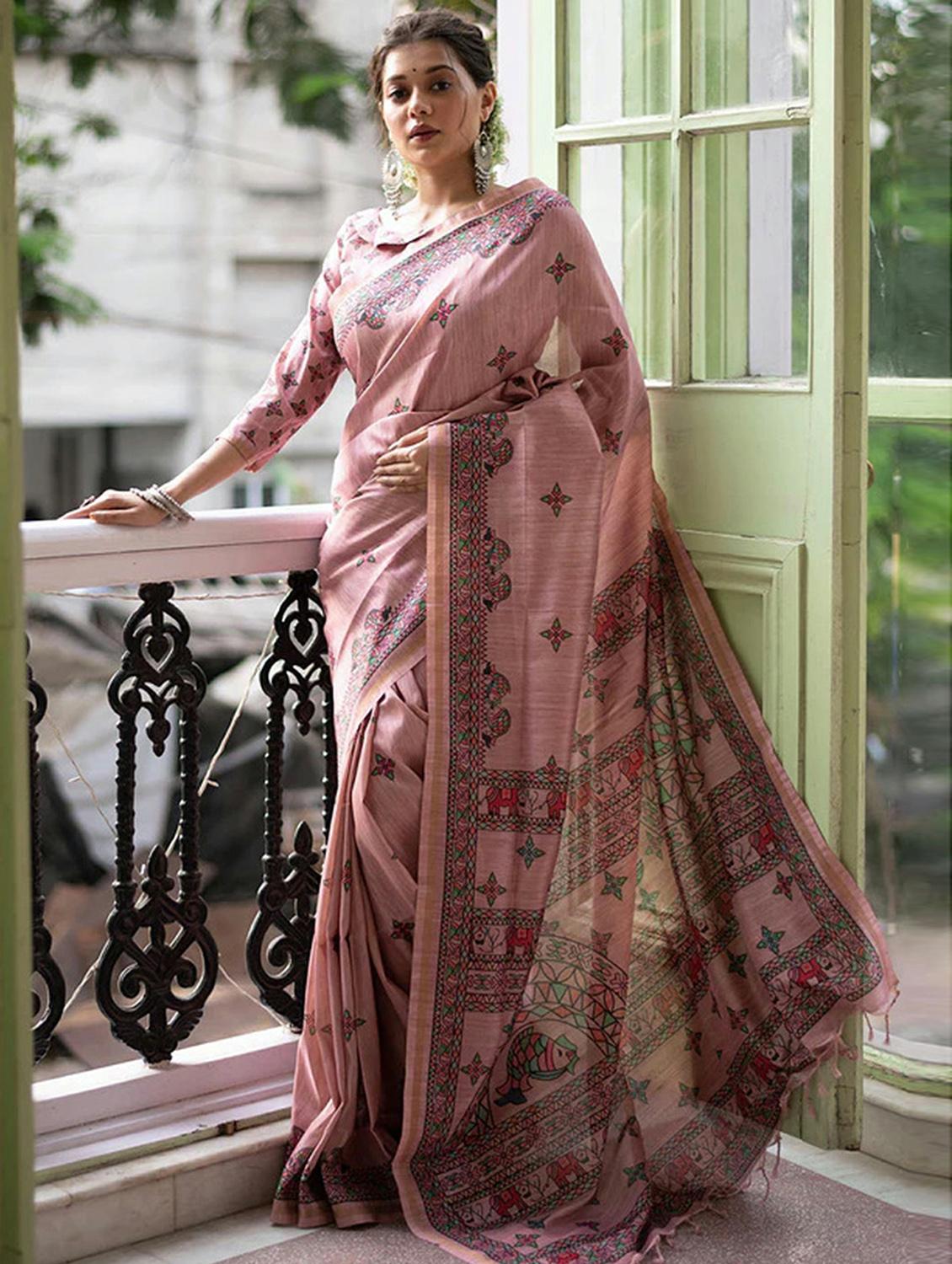 pink silk blend mysore saree - 20039245 - Zoom Image - 0