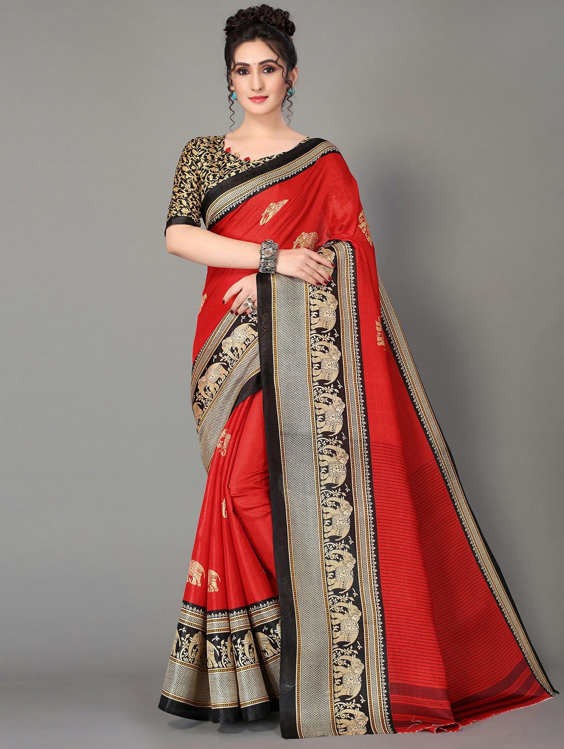 women's conversational red colored saree - 20039280 - Zoom Image - 0