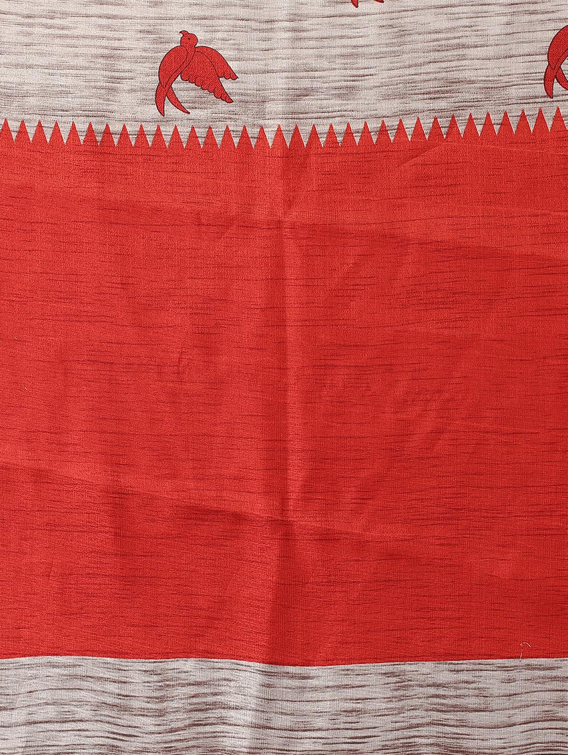 red silk blend mysore saree with blouse - 20039286 - Standard Image - 3