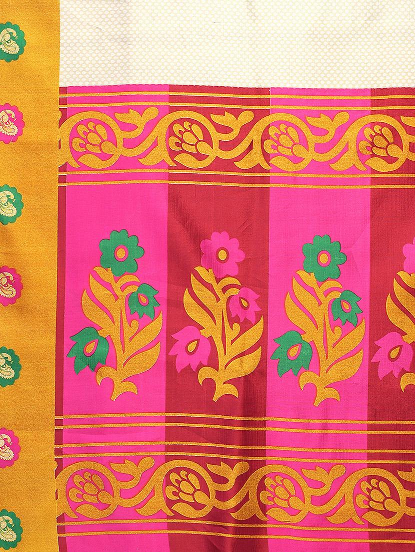 beige mysore silk saree with blouse - 20039309 - Standard Image - 3