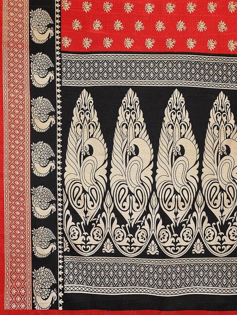 red silk blend mysore saree - 20039314 - Standard Image - 3