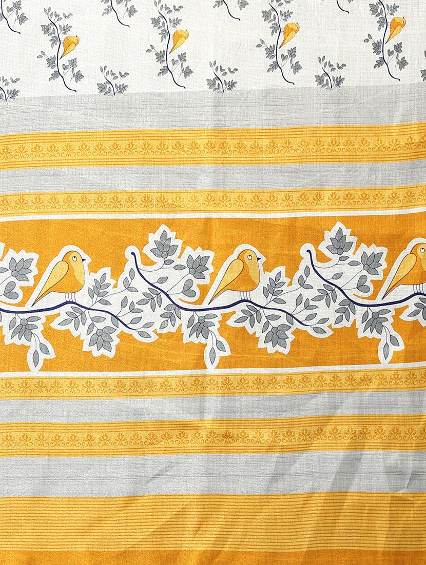 yellow silk blend mysore saree with blouse - 20039325 - Standard Image - 3