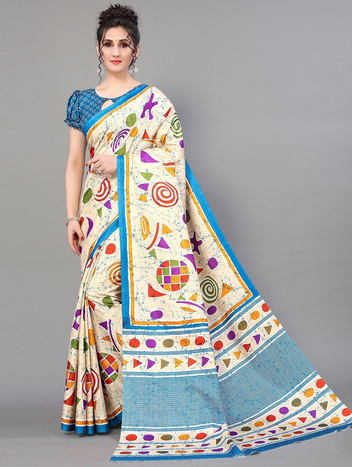 blue silk blend mysore saree with blouse - 20039331 - Zoom Image - 0