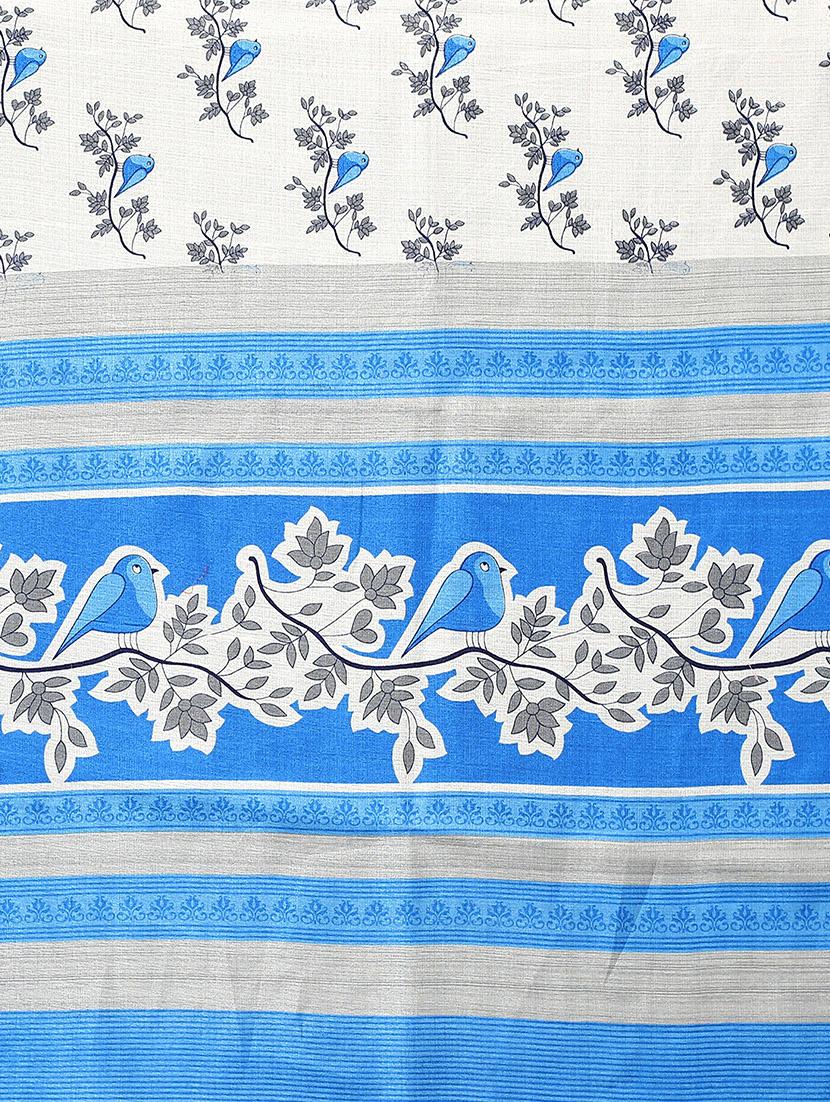 blue silk blend mysore saree with blouse - 20039337 - Standard Image - 3